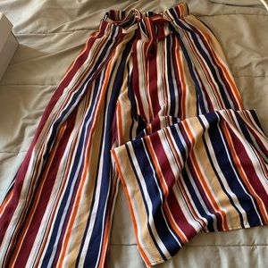 Multi-color tie up pants, super cute